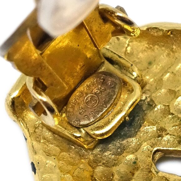 Chanel Rhombus Earrings Clip-On Gold 96P - Picture 4 of 4